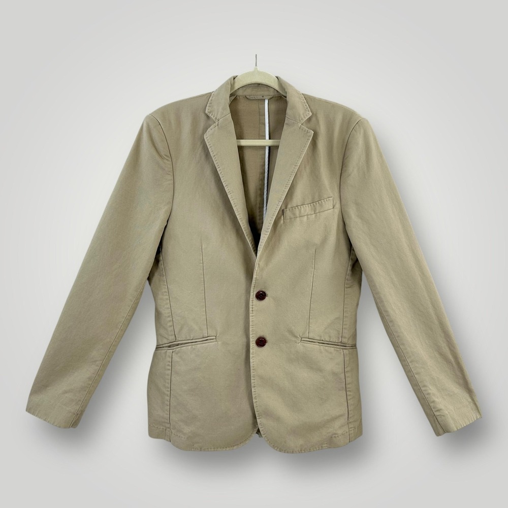 Scotch & Soda The Summer Blazer Mens Size Small Beige Cotton Linen Casual Jacket